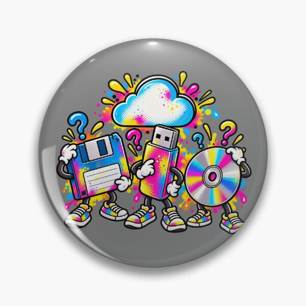 Artikelvorschau, Verwirrende Retro-Technik-Speicher-Evolution Pop-Art-Design entworfen und verkauft von CrazyCraftStudio.