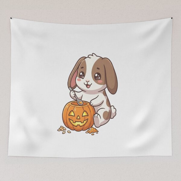 Item preview, Cute Bunny Carving pumpkin designed and sold by Ella_Sketch.