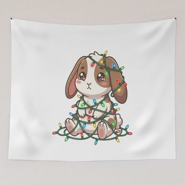 Item preview, Cute Bunny Tangled In Christmas Lights designed and sold by Ella_Sketch.