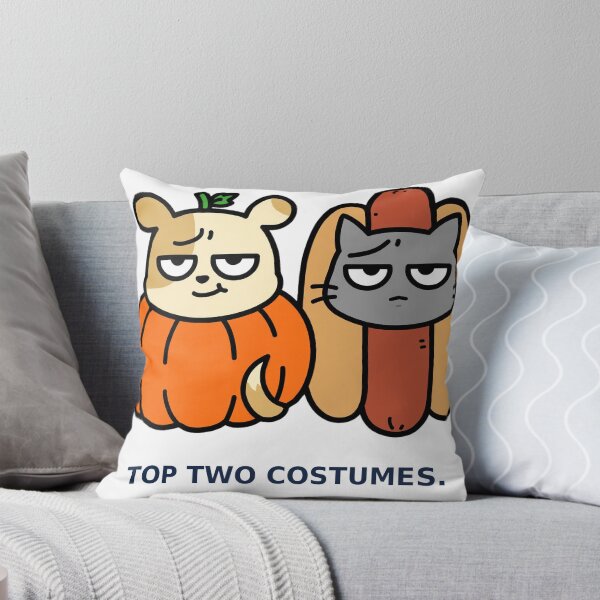Item preview, Funny Halloween Sticker — Top Two Costumes Pumpkin Dog Hot Dog Cat Duo Decal designed and sold by ryleemaxwell.