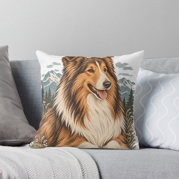 Item preview, Vintage Rough Collie Dog – Retro Highland Shepherd Illustration designed and sold by ElegantPeople.