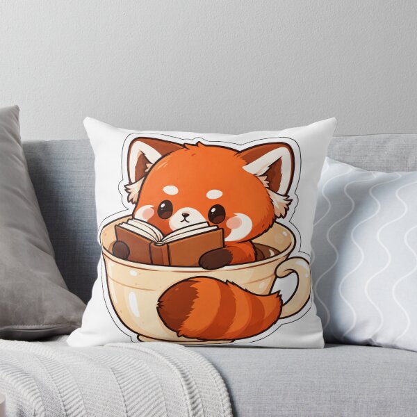 Item preview, Cute Red Panda Reading Book in Teacup  designed and sold by LunaDoodle01.