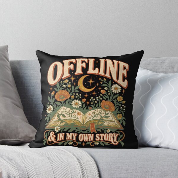 Item preview, Offline And In My Own Story Retro Floral Bookworm Cottagecore Reader designed and sold by APPARELORY.