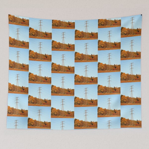 Item preview, Autumn Electricity Pylon Against a Clear Blue Sky designed and sold by Pylon-Bureau.