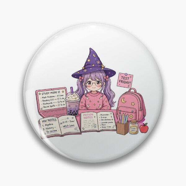 Item preview, Cute Study Witch Back To School Boba Tea designed and sold by Cyber Gold Studio.