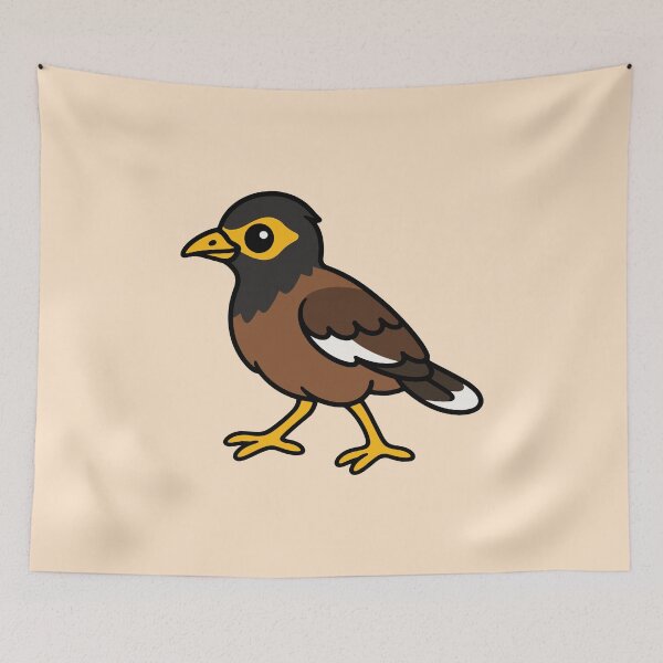 Item preview, Cute Cartoon Common Myna designed and sold by WildlifeDoodle.