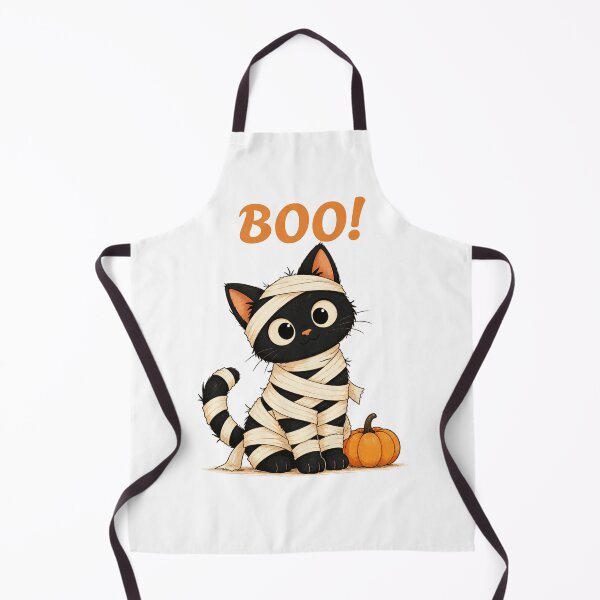 Item preview, BOO! Cute black cat mummy halloween design designed and sold by ewicraft.