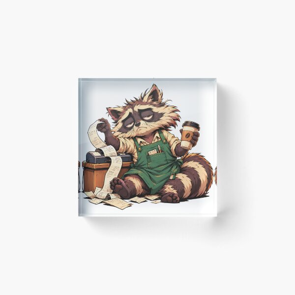 Item preview, Closing Shift Survivor – Funny Raccoon Restaurant Worker designed and sold by Mallowfolk Art Studio.