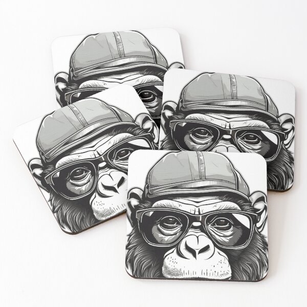 Item preview, Cool Chimpanzee Sunglasses Cap Sketch Art designed and sold by OndaLiza.