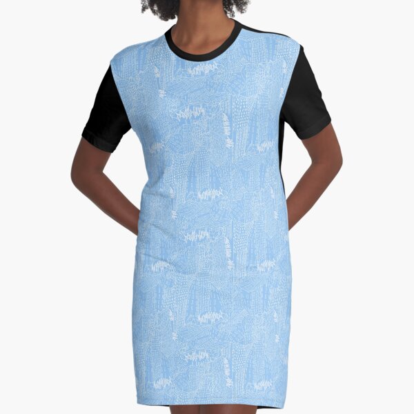 blue city Graphic T-Shirt Dress