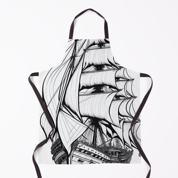 Item preview, Tall Ship Sailboat Line Drawing Nautical designed and sold by OndaLiza.