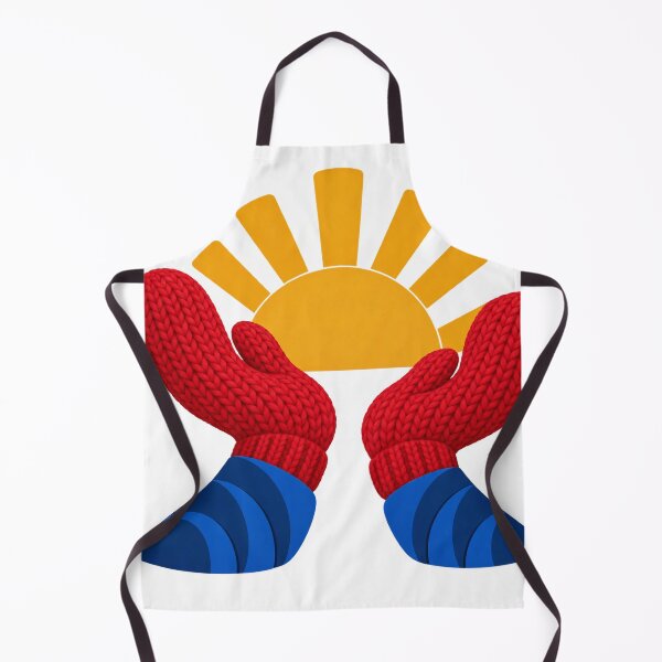 Item preview, Red Winter Mittens Holding a Golden Sun designed and sold by Drip stamp.