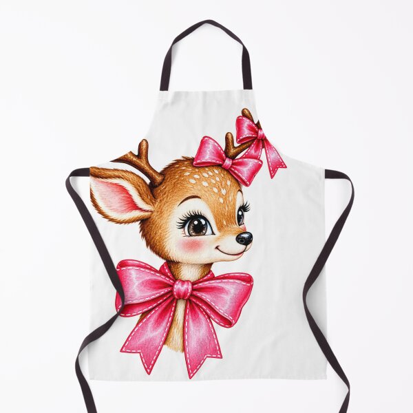 Item preview, Festive Pink Bowed Reindeer Portrait Christmas designed and sold by Affiliora.