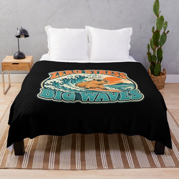 Item preview, Zero Stress Big Waves Funny Capybara Surfing Japanese Art Quote Gift For Surfers And Meme Lovers designed and sold by Im-Ara.