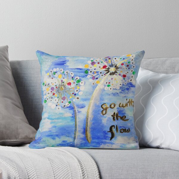 Item preview, Go With the Flow – Dandelion Painting in Blue designed and sold by yumiart.