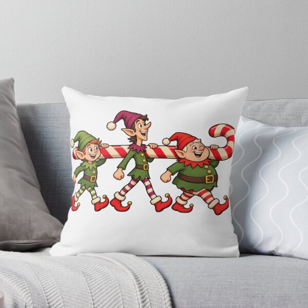 Item preview, Three Christmas Elves Carrying a Giant Candy Cane designed and sold by Drip stamp.
