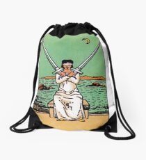 Two of Swords Tarot Drawstring Bag