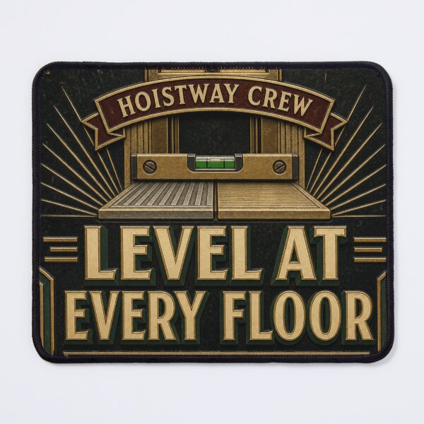 Item preview, Level at Every Floor Lift Engineer Emblem designed and sold by BoosterShop.