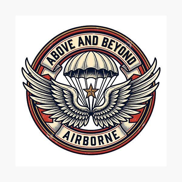 Item preview, Above and Beyond Vintage Airborne Emblem designed and sold by Combatente.