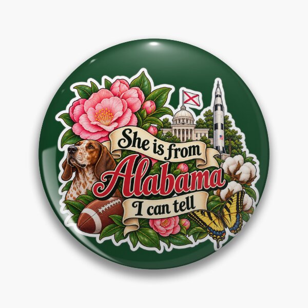 Item preview, She Is From Alabama I Can Tell – Alabama State Pride Sticker designed and sold by Lauren Doucette.