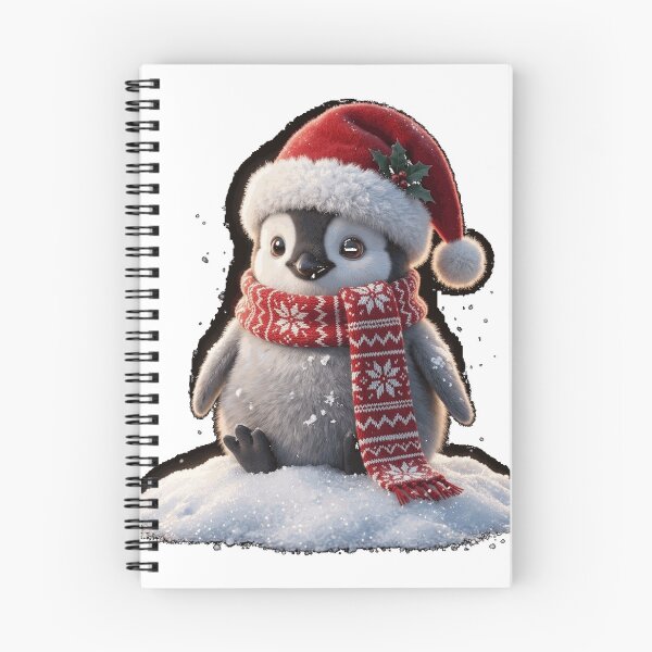 Item preview, Christmas Penguin in Santa Hat with Cozy Knit Scarf Oversized T-Shirt designed and sold by bunnymoon stickers.