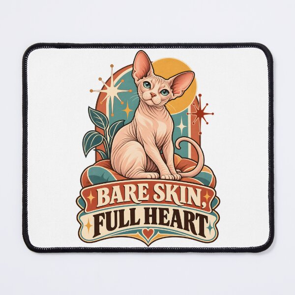 Item preview, Bare Skin Full Heart Sphynx Cat Mid Century Modern Art designed and sold by LoafLogic.