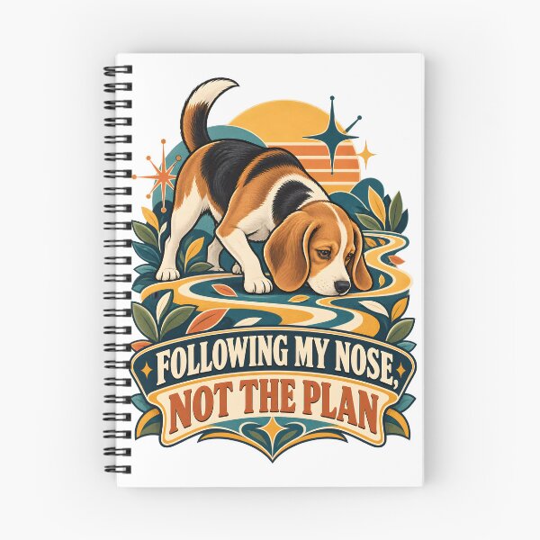 Item preview, Following My Nose Not the Plan Beagle Retro Dog Art designed and sold by LoafLogic.