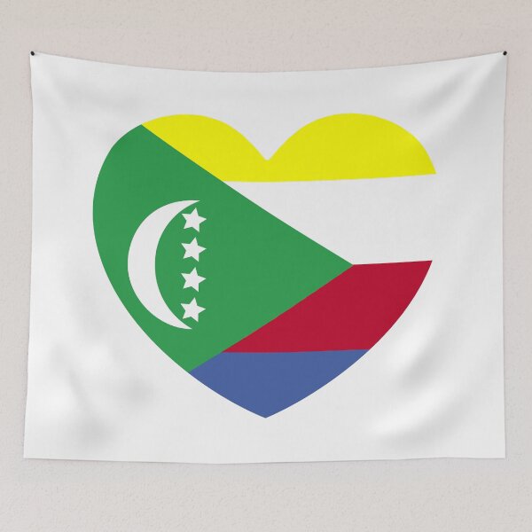 Aperçu de l'œuvre J'aime le drapeau en forme de cœur des Comores KM créée et vendue par shitpostee.