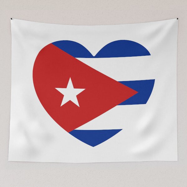 Aperçu de l'œuvre J'aime Cuba Drapeau en forme de cœur CU créée et vendue par shitpostee.