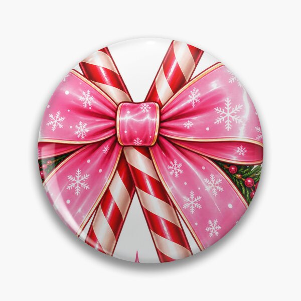 Item preview, Glossy Candy Cane Heart Bow Christmas designed and sold by Affiliora.
