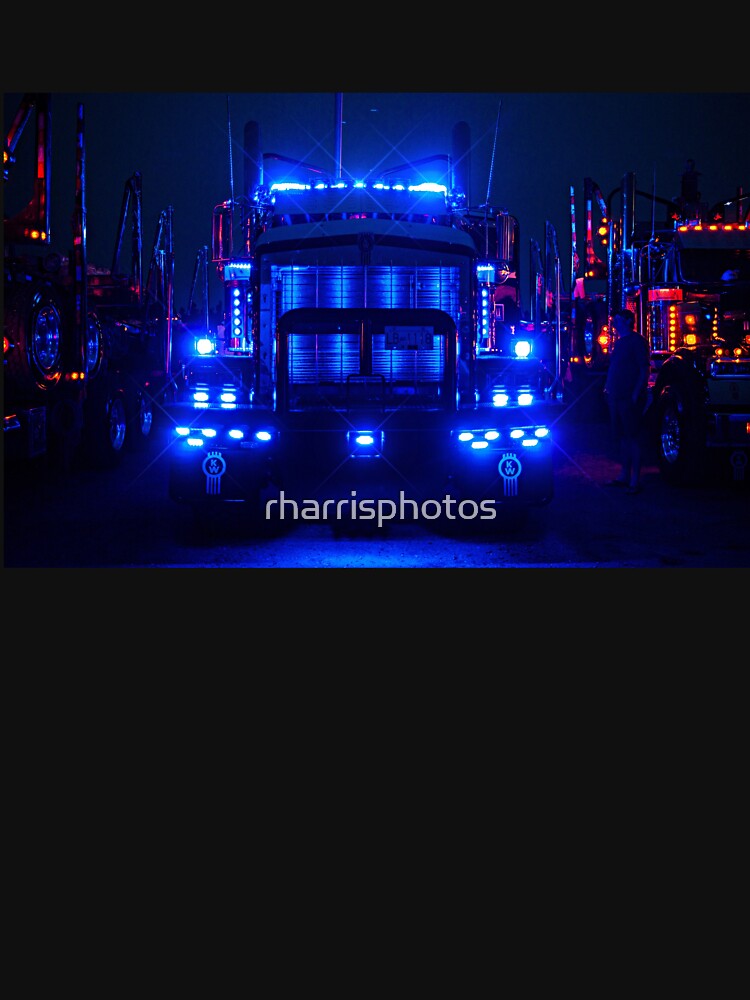 Kenworth At Night With Blue Lights T Shirt By Rharrisphotos Redbubble 8909