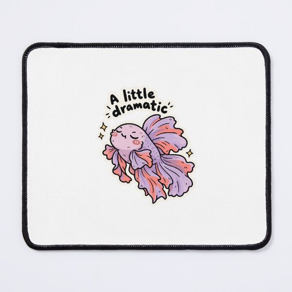 Item preview, A Little Dramatic - Cute Betta Fish designed and sold by Cute & Funny Prints | Happy Doodle Friends Shop.