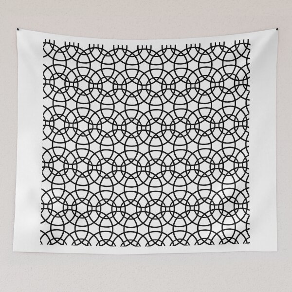 Item preview, Zentangle Interlocking Circles Black Line Art designed and sold by RanjhaMarket.