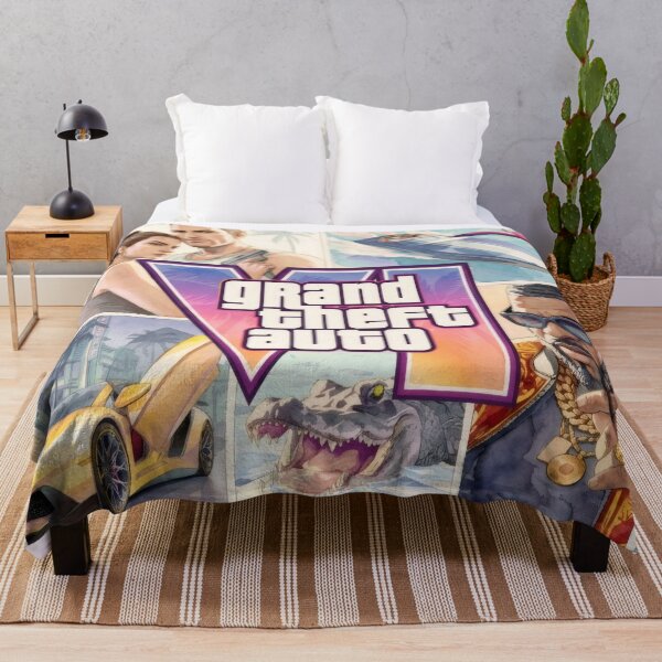 Item preview, Retro Open World Mosaic - Tropical Crime City Comic Collage Poster designed and sold by Billy Morfo™.