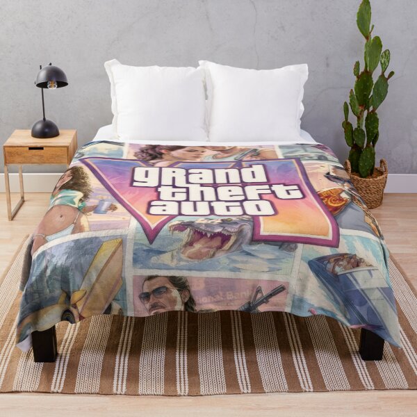 Item preview, Retro Open World Mosaic - Tropical Crime City Comic Collage Poster designed and sold by Billy Morfo™.