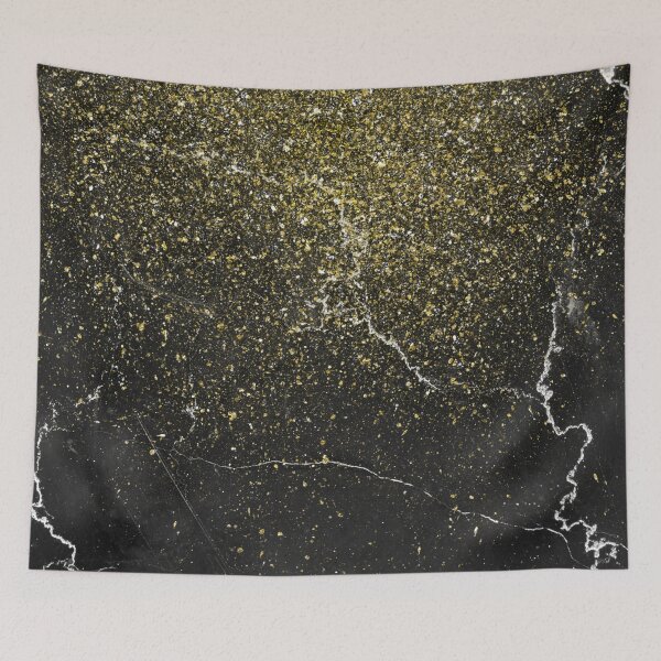 Aperçu de l'œuvre Paillettes d'or sur marbre noir créée et vendue par cadinera.