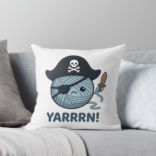 Item preview, Yarrrn Pirate Yarn Ball Illustration – Unique Funny Knitting & Crochet Pun Character for Fiber Crafters designed and sold by raedattia.