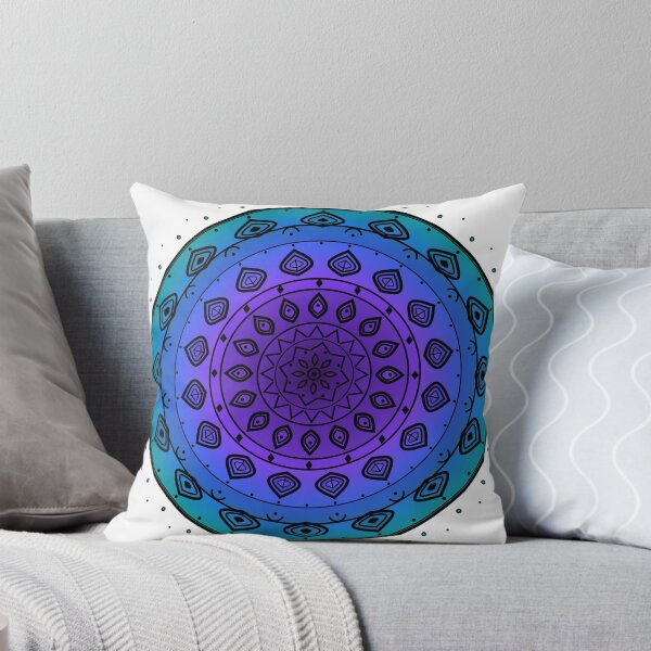 Item preview, Mandala Sixteen Petal Purple Blue Gradient Art designed and sold by RanjhaMarket.