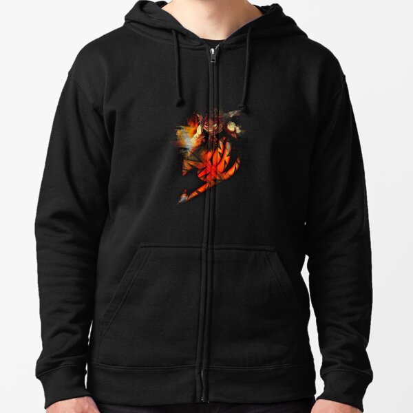 Fairy Tail Crazy Natsu Dragon Form Evil Laugh Orange Hoodie