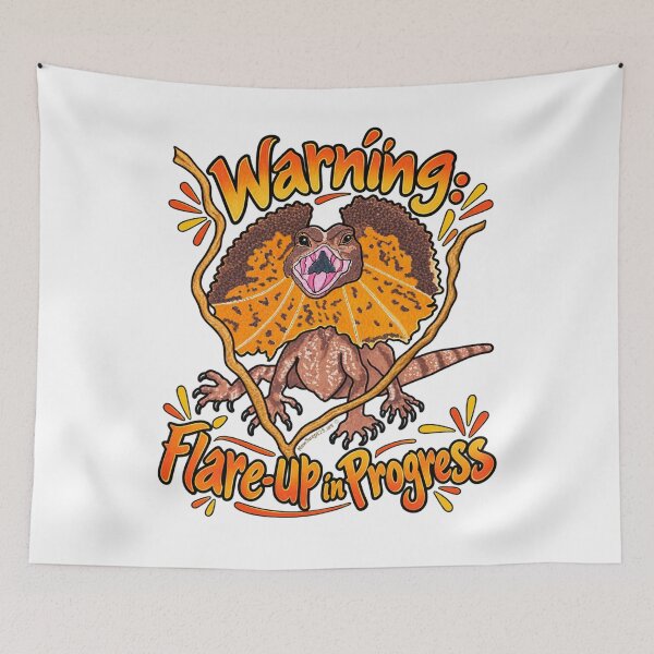 Item preview, Frilled Neck Lizard Funny Flare Up Warning designed and sold by newsuept25.art.