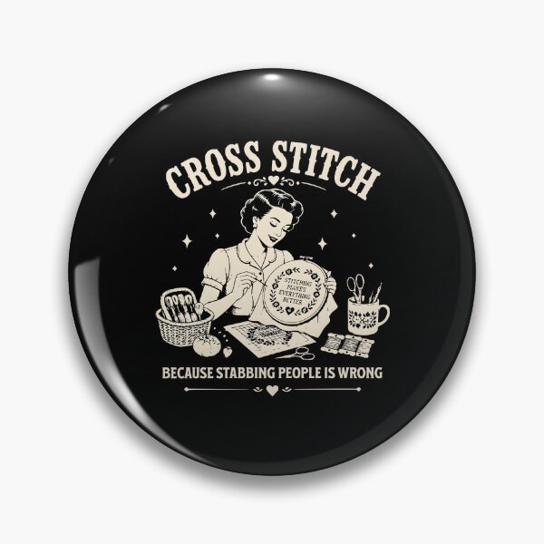 Item preview, Cross Stitch Because Stabbing People Is Wrong designed and sold by AnsiiiiiARt.
