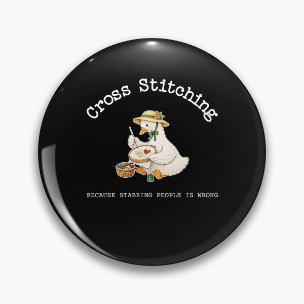 Item preview, Cross Stitch Because Stabbing People Is Wrong designed and sold by AnsiiiiiARt.