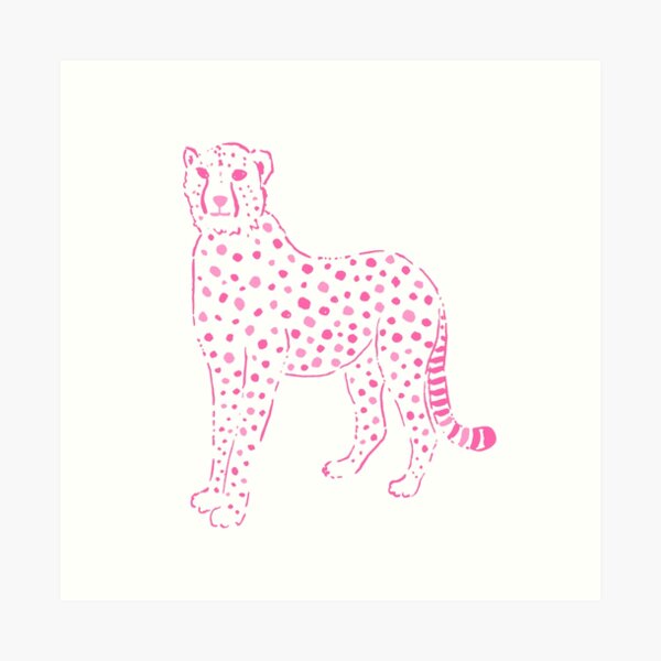 Pink and white preppy leopard Art Print