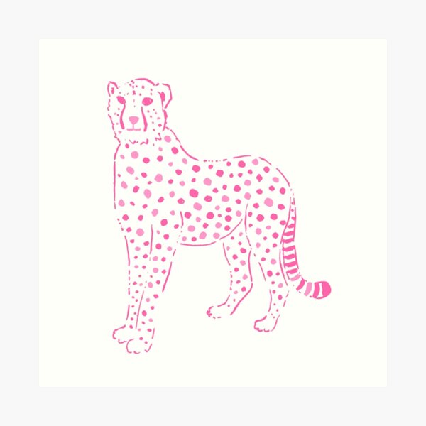 Pink and white preppy leopard Art Print