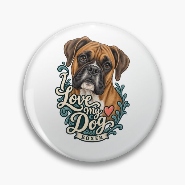 Artikelvorschau, I Love My Boxer - Painterly Portrait entworfen und verkauft von Mystik-Media.