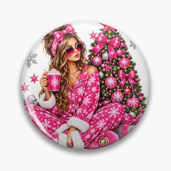 Artikelvorschau, Glamorous Pink Christmas Tree Moment Holiday entworfen und verkauft von Affiliora.