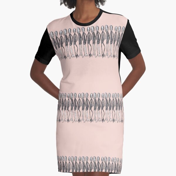 Ladies in black Graphic T-Shirt Dress