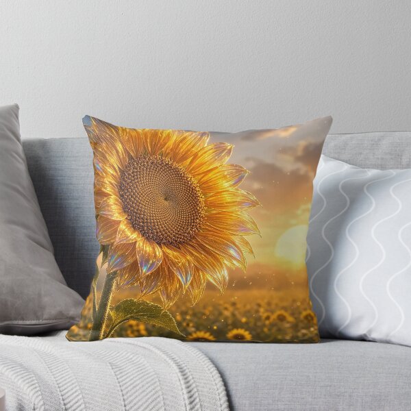 Item preview, Sunflower Wall Art – Golden Sunset Sunflower Field Print, Iridescent Yellow Floral Poster designed and sold by SpeedContentLab.