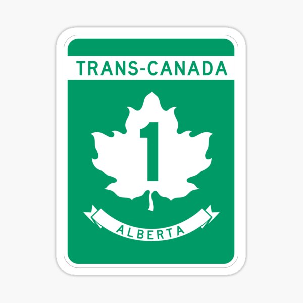 Alberta Highway 1 (Trans-Canada Highway) | Canada Highway Shield Sign Sticker Sticker