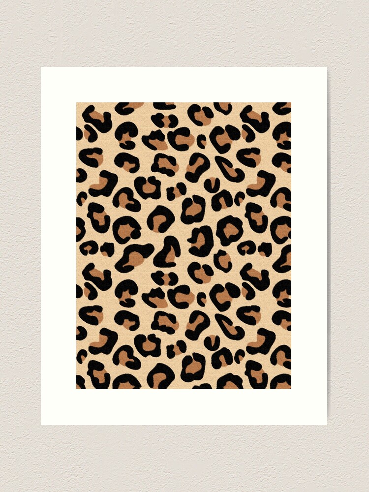 Leopard Print, Black, Brown, Rust and Tan Art Print for Sale by